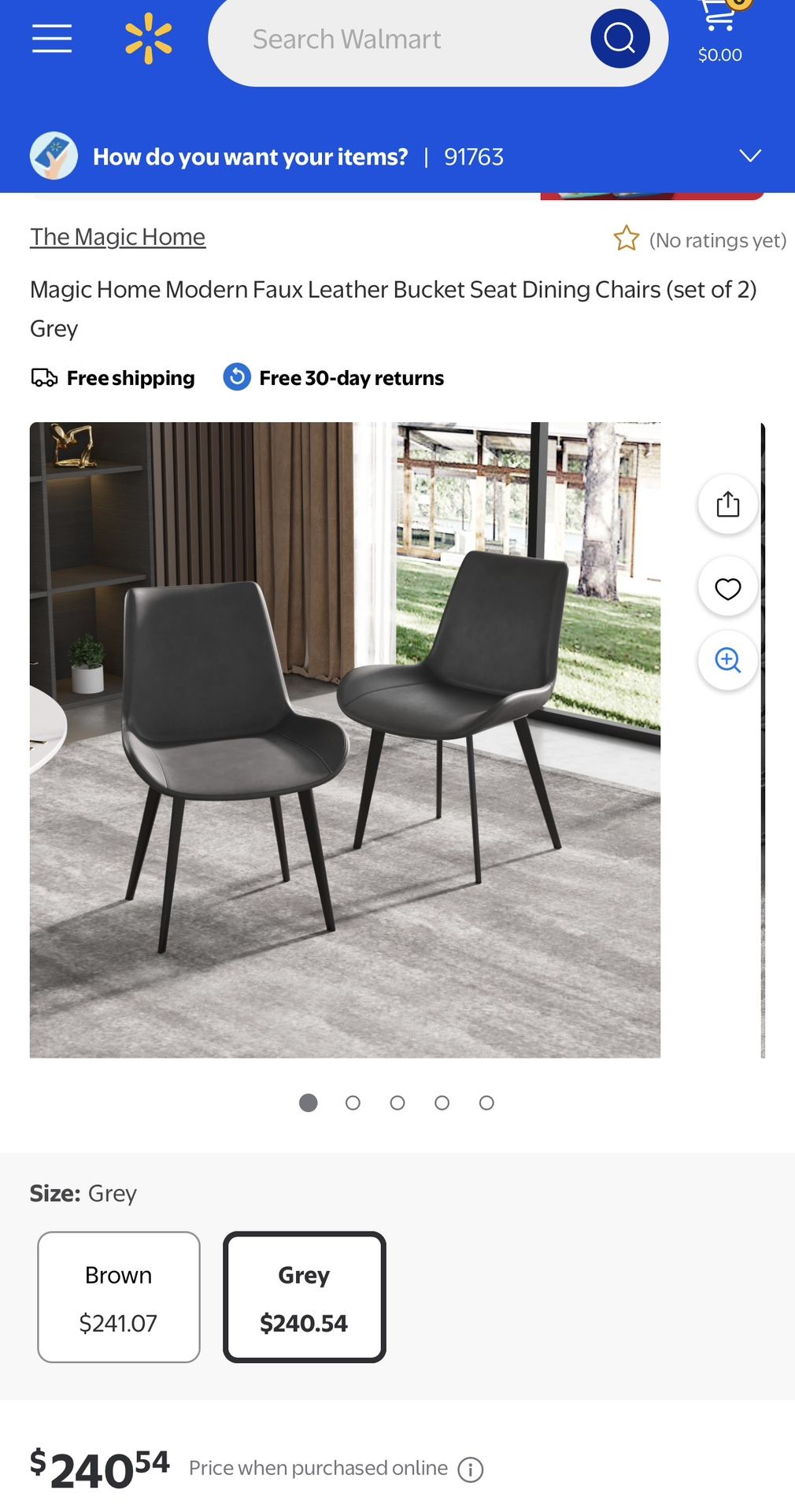 Leather Bucket Seat Dining Chairs