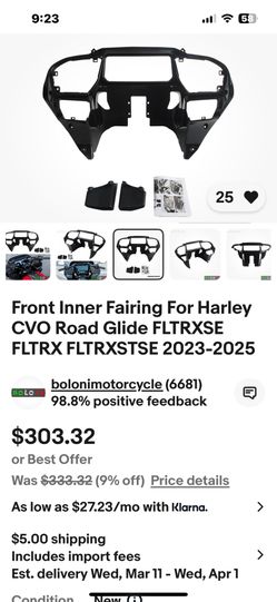 Harley 23-25’ CVO New Inner Fender, See Both Photos.