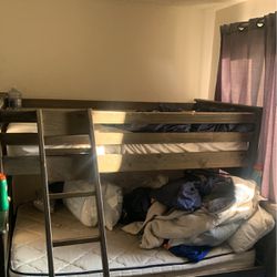 Used Wooden Bunk Beds Twin On Top Full On Bottom 