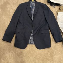 Men’s Blue Dress Coat Jacket 44L Hart Schaffner Marx 44L