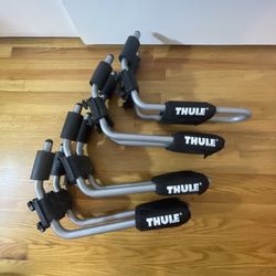 THULE 834 Hullaport Hull-A-Port KAYAK CARRIER J Hook Vertical Rack Holder Set 4