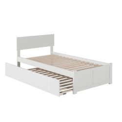 Solid Wood Platform bed with foodboard and trundle