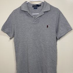 Polo Ralph Lauren Men’s Custom Fit Grey Logo Short Sleeve Shirt (Size M)