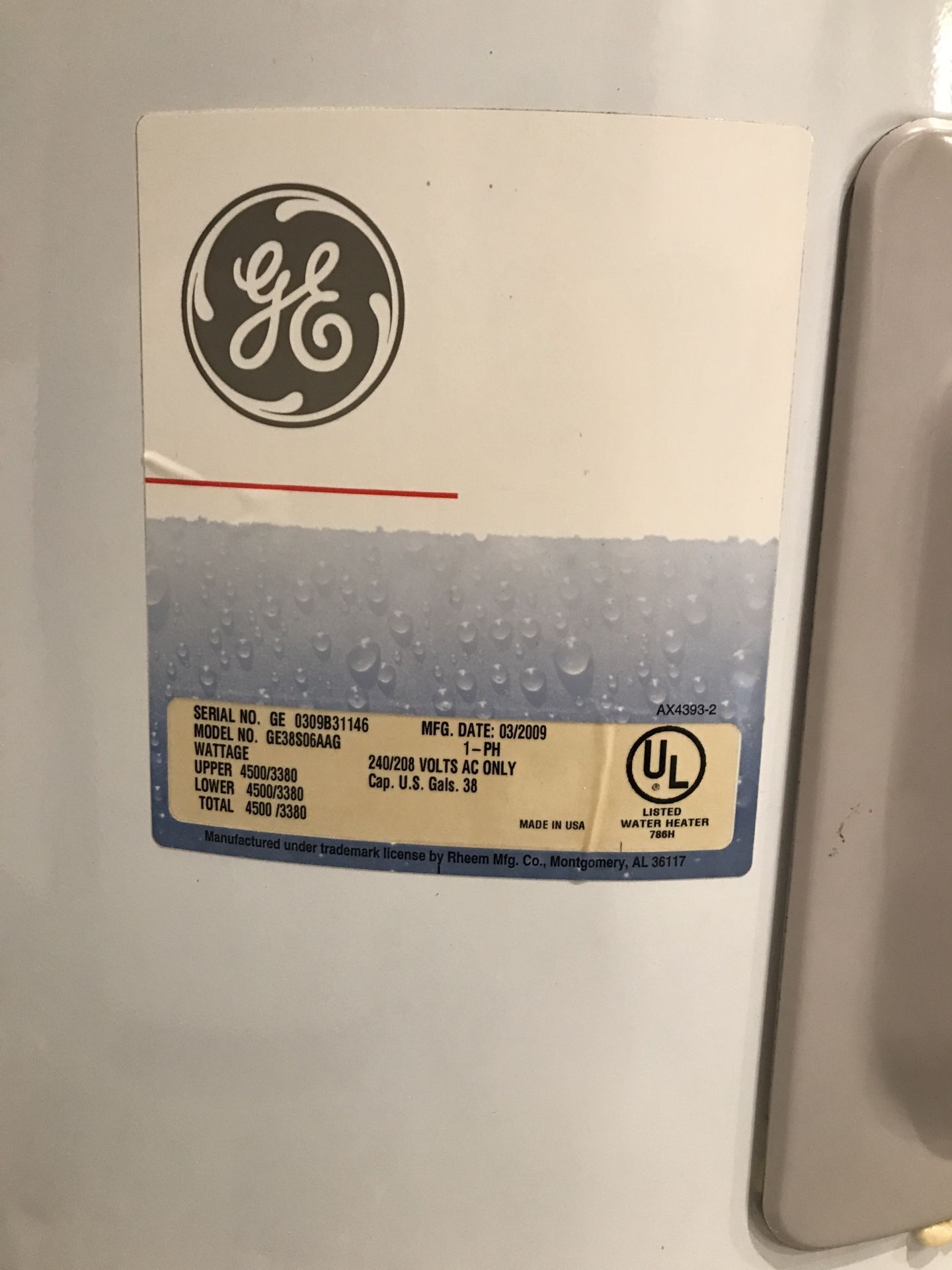 Reem GE 38 Galon Electric Water Heater GE38S06AAG for Sale in Pembroke  Pines, FL - OfferUp