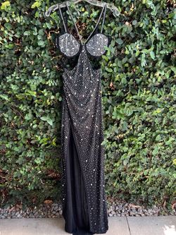 Long Rhinestones Elegant Dress