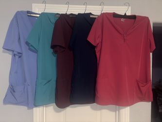 Women's V Neck Stretch Medical Scrub Top w Side