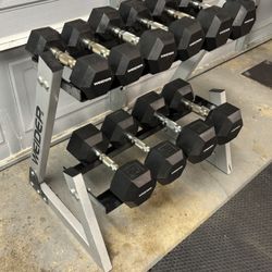 Weider Hex Dumbbells Set and Rack Holder