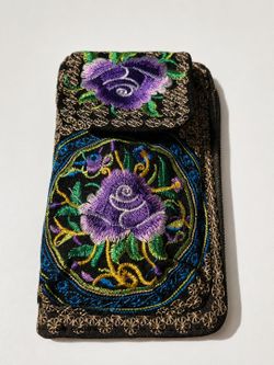 Embroidered Crossbody Wallet Bag | Handmade Style | Cell Phone & Wallet Purse
