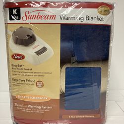 Sunbeam Warming Blanket Easy Accu-Set Control King Size Blue  