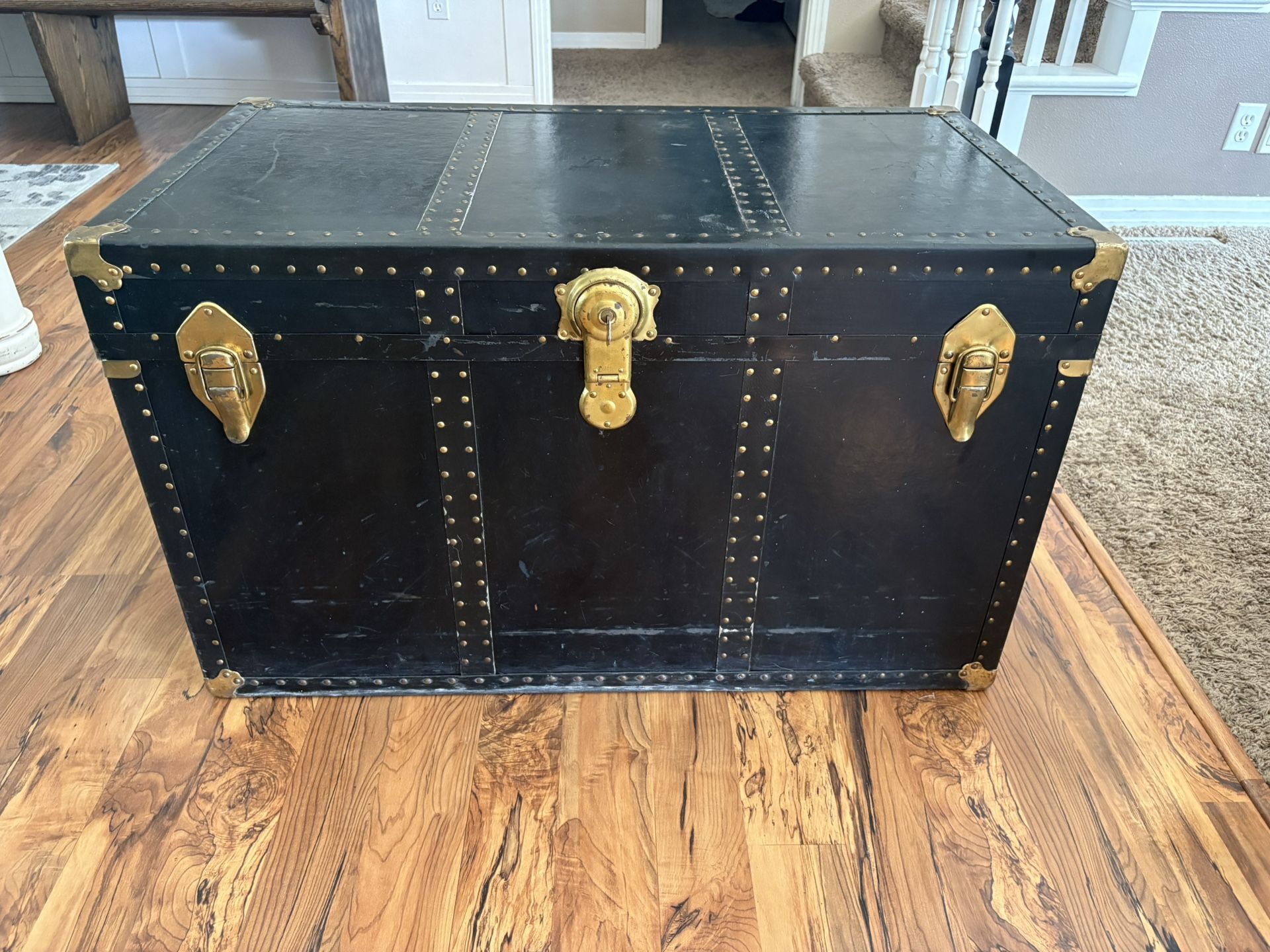 Early 1900's Steamer Trunk With Key