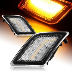 For 2008-2011 Mercedes W204 C-Class Clear Lens Amber LED Side Marker Lights Lamp -(4-LY138-3Y