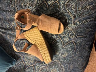 Tan Suede Espadrille Wedge Sandals