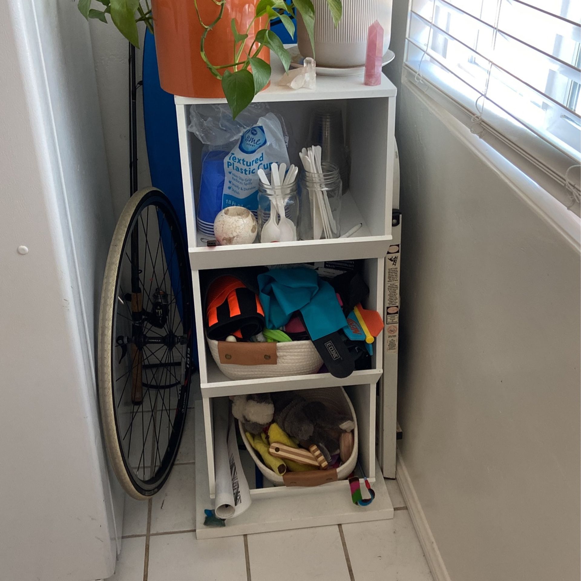 3 Tier White Storage Shelf 