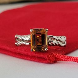 ❤️10k Size 6.5 Precious Solid White Gold Citrine Ring!/ Anillo de Oro Blanco con 1 Citrino! 👌🎁Post Tags: 10k 14k