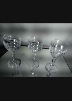 ATLANTIS CRYSTAL CORDIAL GLASSES SET OF 3  - 5.5"