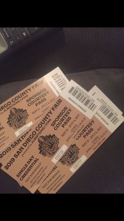 Del Mar Fair Tickets. $25 FOR ALL THREE TICKETS, BEST DEAL IN SD