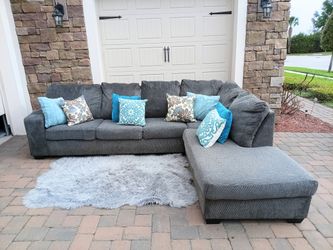Grey L Shaped Sectional Sofa 