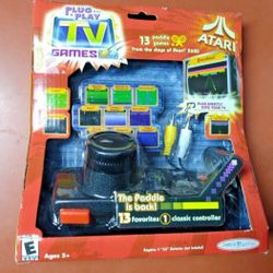 Atari Paddle TV Game Plug & Play Jakks Pacific 2004 Pong Breakout