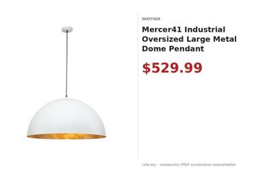 Mercer41 Large Metal Dome Pendant Light
