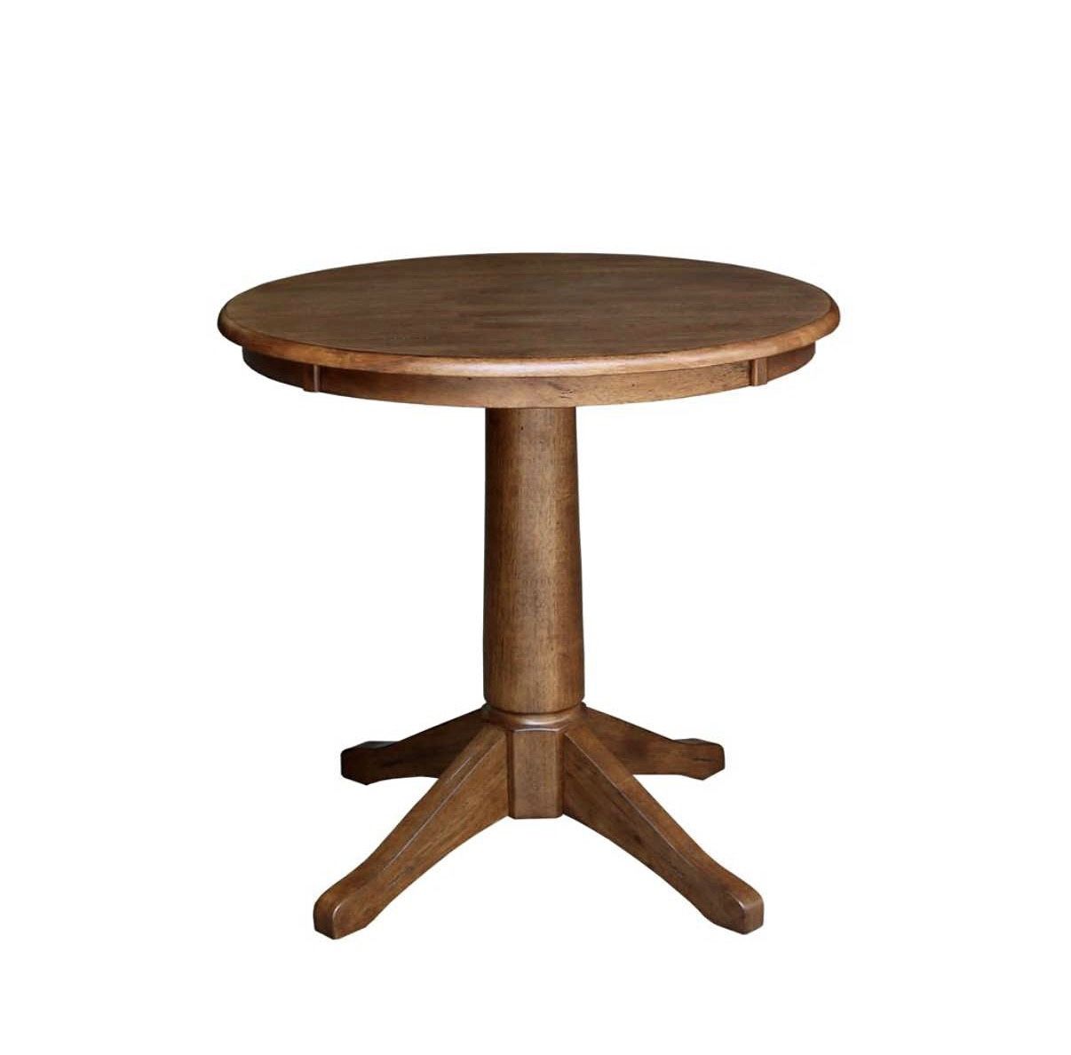 30 in. Bourbon Oak Round Pedestal Dining Table