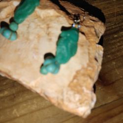 Adorable Fishy Dangle Earrings Turquoise color