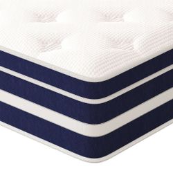 GUUKIN 10 inch Twin Mattress, Memory Foam & Spring Hybrid Medium Comfort Twin Size in a Box,Adult