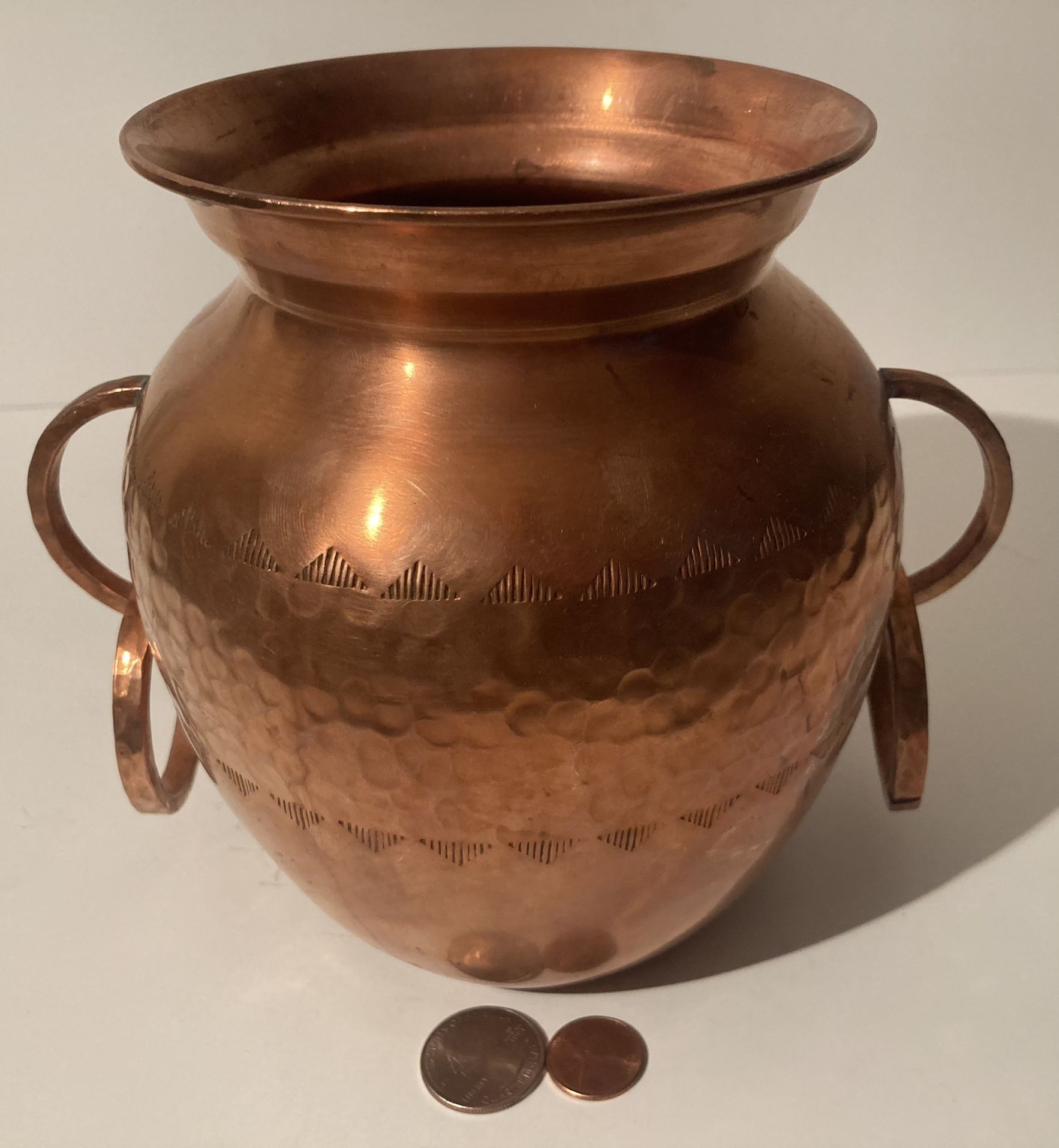 Vintage Copper Vase Pot Made In Chile 6 1/2”