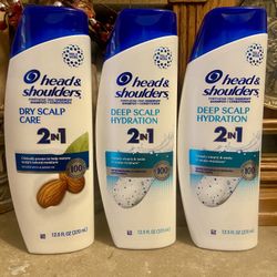 Head & Shoulders Mens 2 in 1 Dandruff Shampoo and Conditioner, deep scalp hydration or dry scalp care; 12.5 oz.
