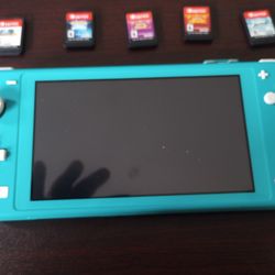 Nintendo Switch Lite + 5 Pokemon Games + ConsoleCase