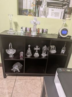 Wood shelf, the items not included.