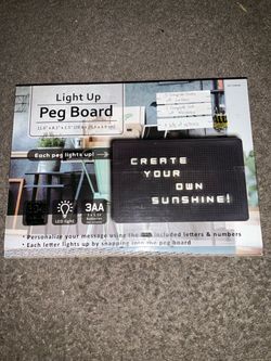 Light Up LED Peg Board with Letters