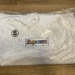 Supreme Bling Box Logo SS22 Ash Grey Hooded Sweatshirt