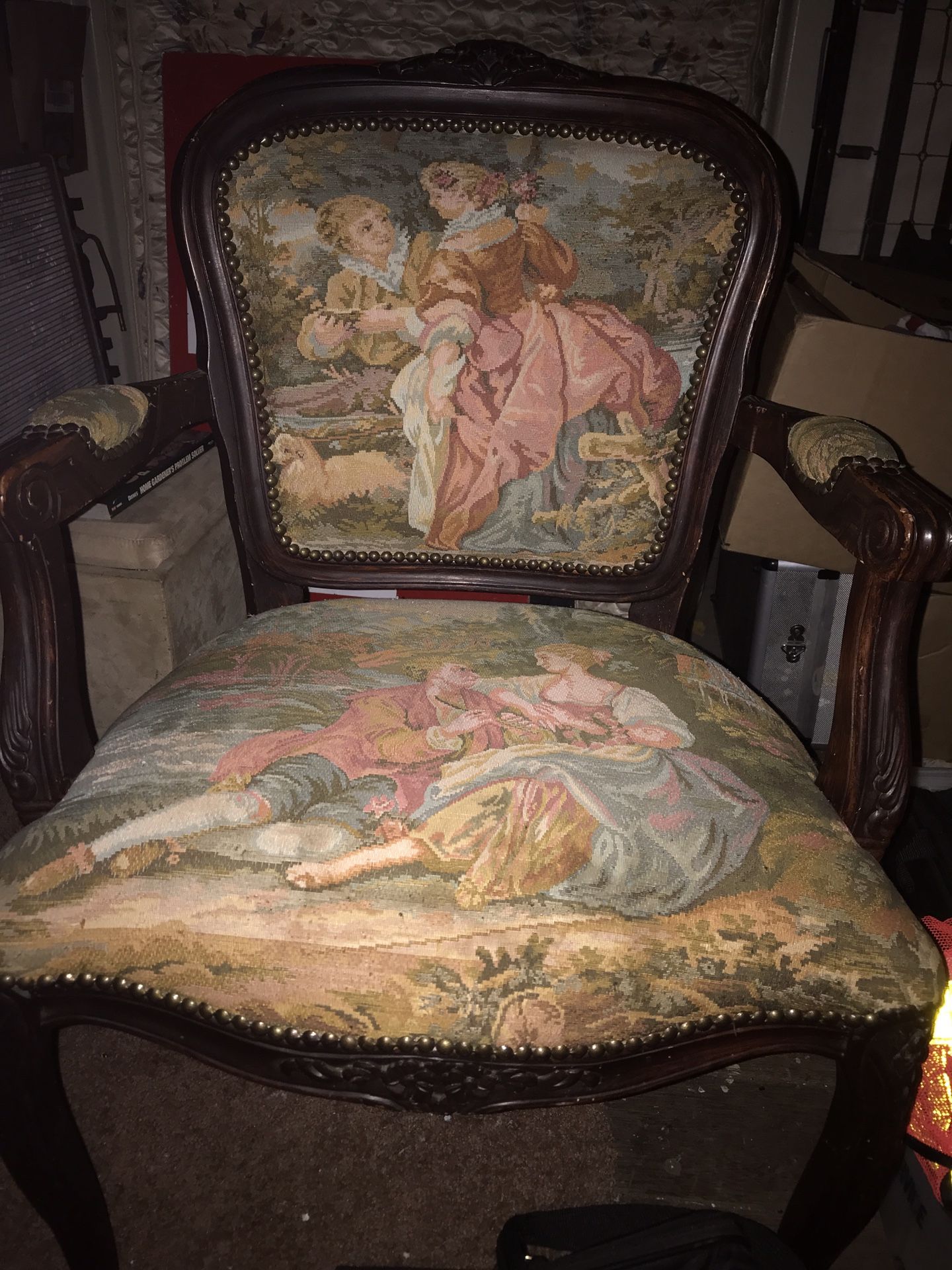 Vintage embroidered chair