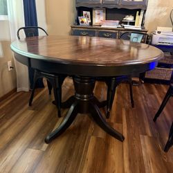 Round Wood Table w/ 4 Chairs