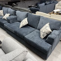 New Navy Blue Sofa & Loveseat 