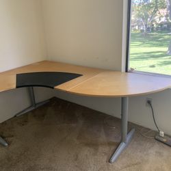 Large corner desk from Ikea, great for computer work or other activities