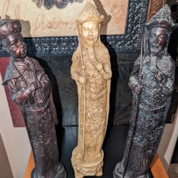 (SET OF THREE)-16"T Ancient Emperor Statues Made of Resin /Art Nouveau