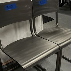 Restoration Hardware Metal Schoolhouse Side Chairs x4