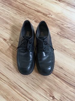 Black Leather Lace-Up Oxford Dress Shoes