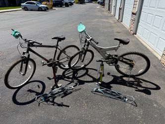 2 Bikes with Pumps, Locks & Wall Mounts - Bundle Deal