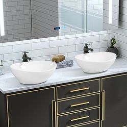 Oval Modern Vessel Sink in White
16 in. x 13 in