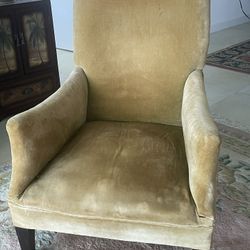 Velvet Armchair Yellow-green