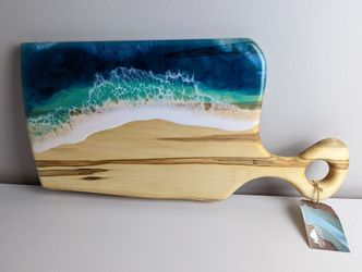 Live Edge Ambrosia Maple Ocean Charcuterie Board 