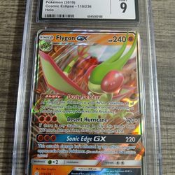 2019 Flygon GX Pokémon card (110/236) Cosmic Eclipse set, Graded Mint 9 by CGC 