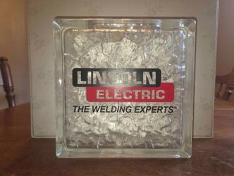 Lincoln Electric Branded Glass Block piggy bank