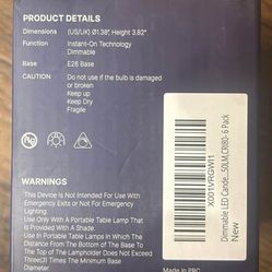 FLSNT LED Candelabra Bulbs 6-Pack – 60W Equivalent, Dimmable, Soft White, E26 Base