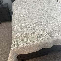 Grey Bed  + 2 Night Stands + Dresser