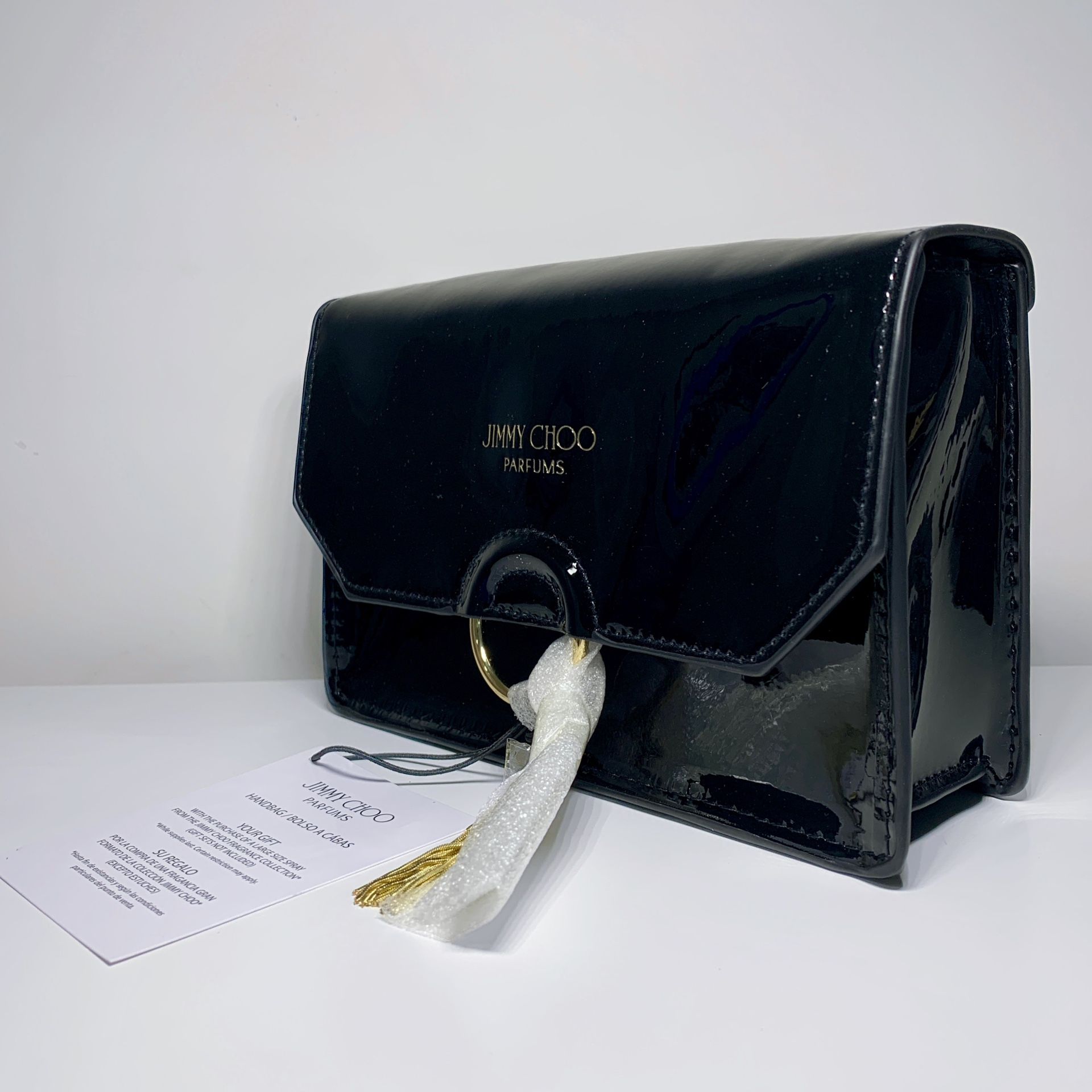 JIMMY CHOO Parfums Crossbody Small bag Chain gold pouch clutch Evening Bag Black