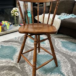 Wooden Counter/ Table Spin Chair 