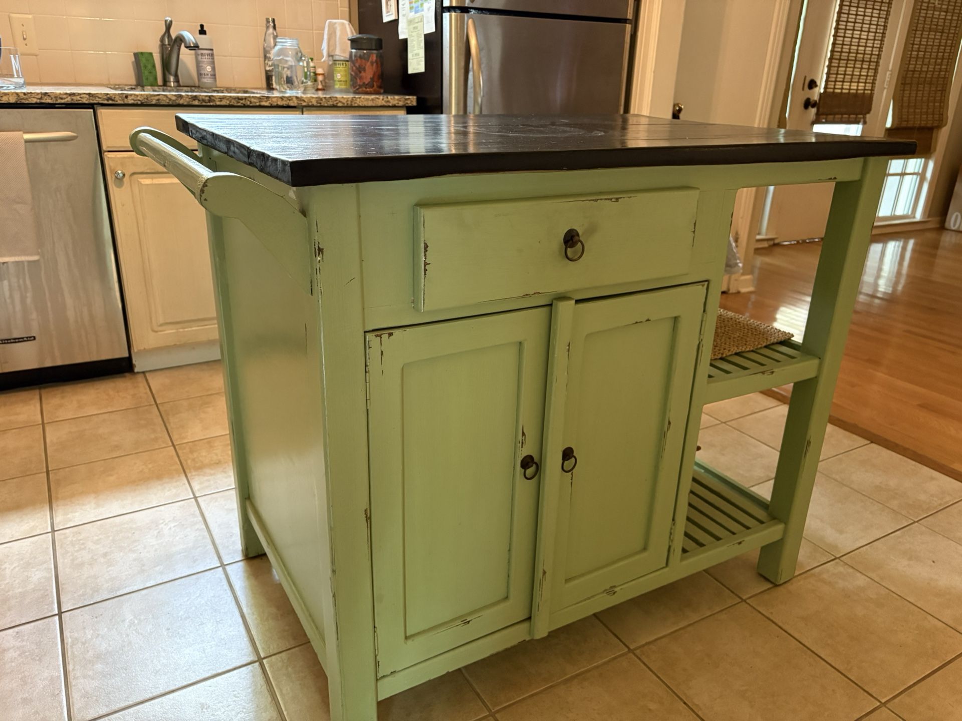 Green Kitchen Island